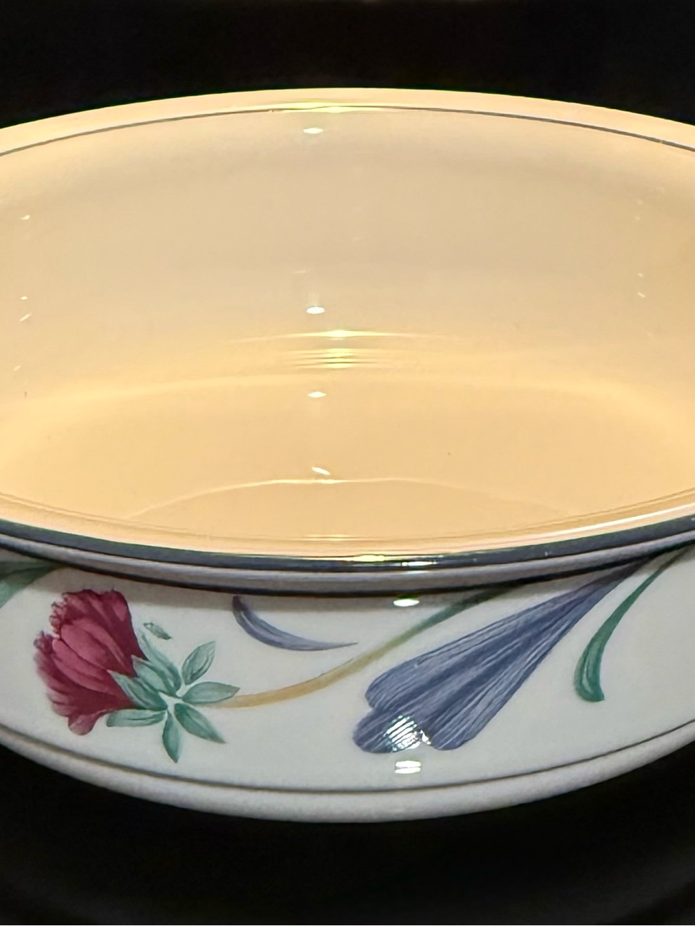 Lenox Poppies On Blue 6.25” Cereal Soup Bowl- Super Cute Rare Set